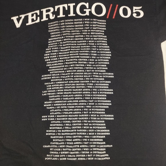 Women's U2 Concert T-Shirt "Vertigo '05" Tour Size Small - Picture 3 of 3